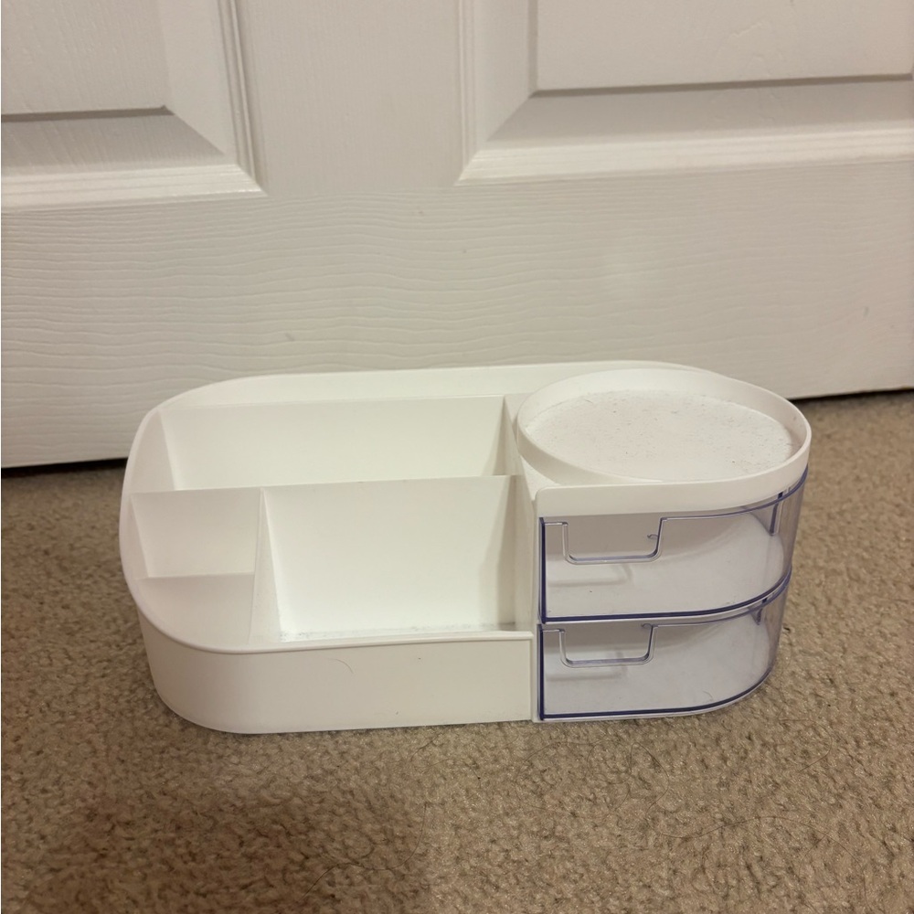 White Organizer with Clear Drawers